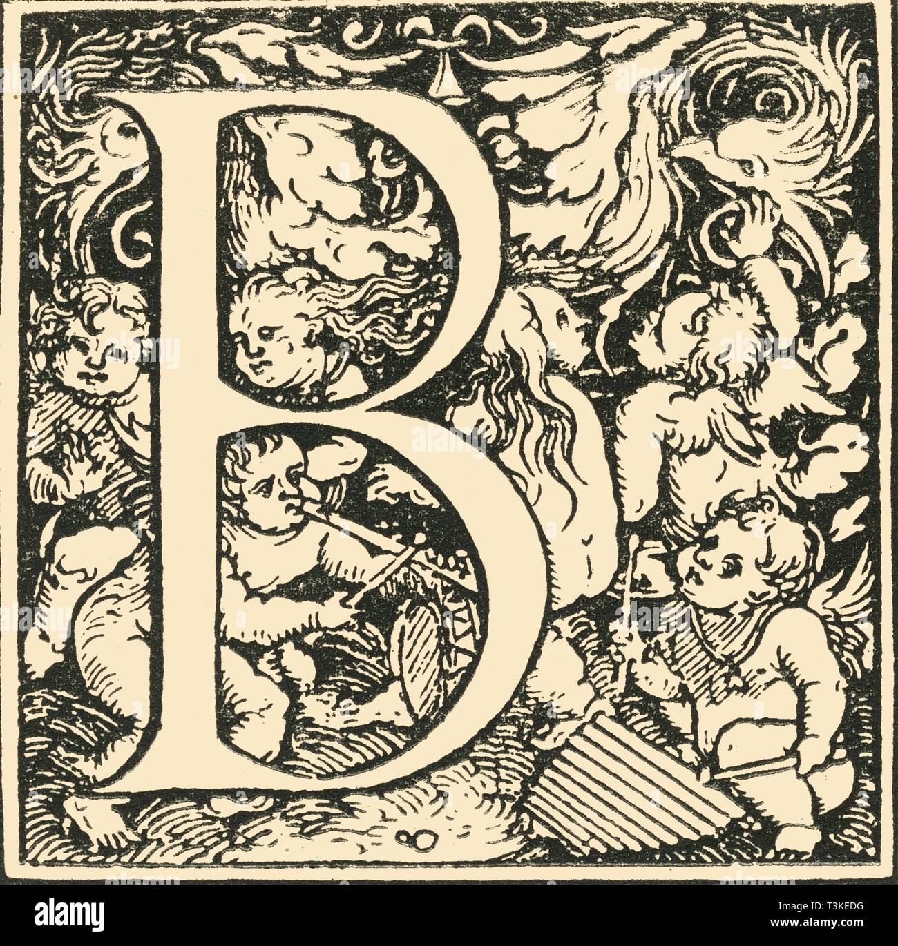 'B - An Alphabet by Hans Weiditz', c1520-1521, (1908).  Creator: Hans Weiditz. Stock Photo