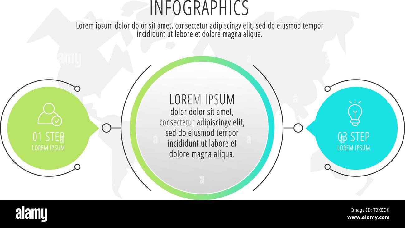 Modern flat vector illustration. Infographic template with three ...
