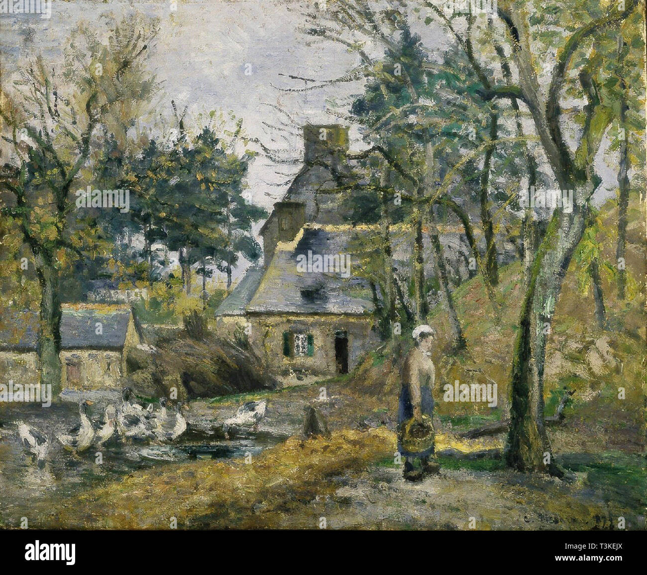 Farm at Montfoucault, Camille Pissarro, 1874, Albright-Knox Art