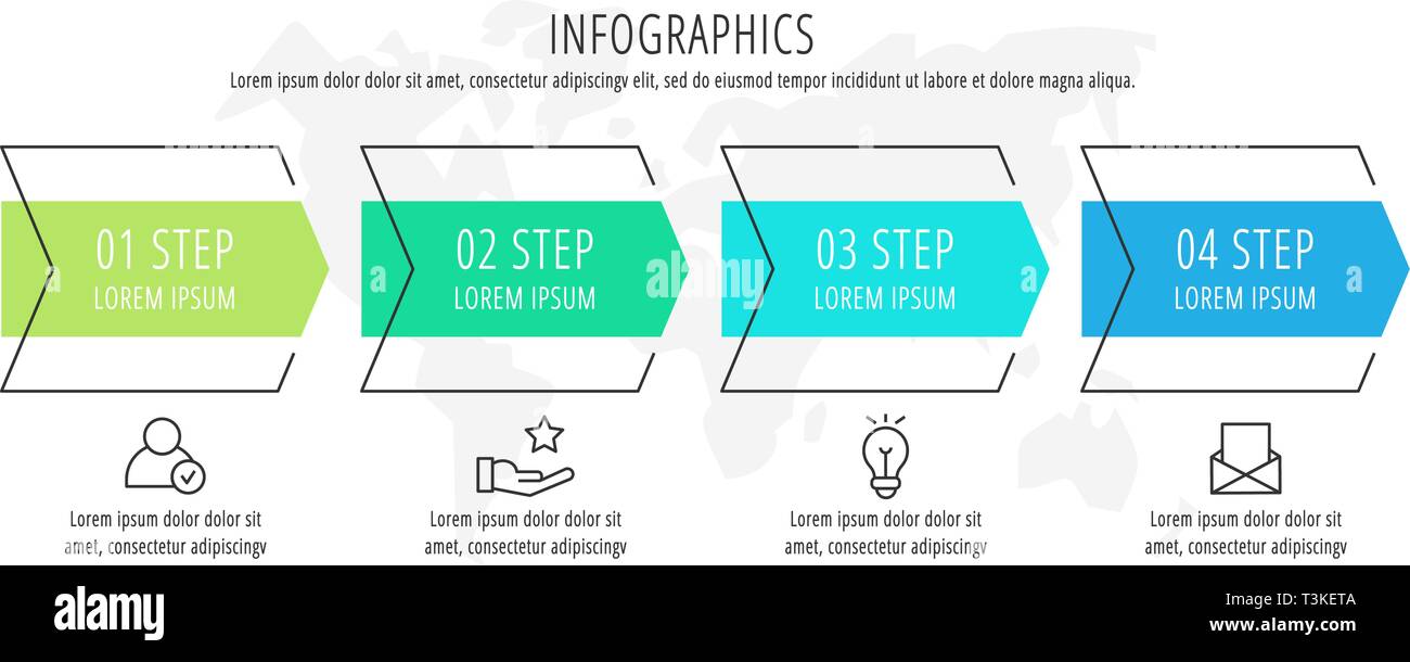 Modern vector flat illustration. Infographic arrows template with four ...