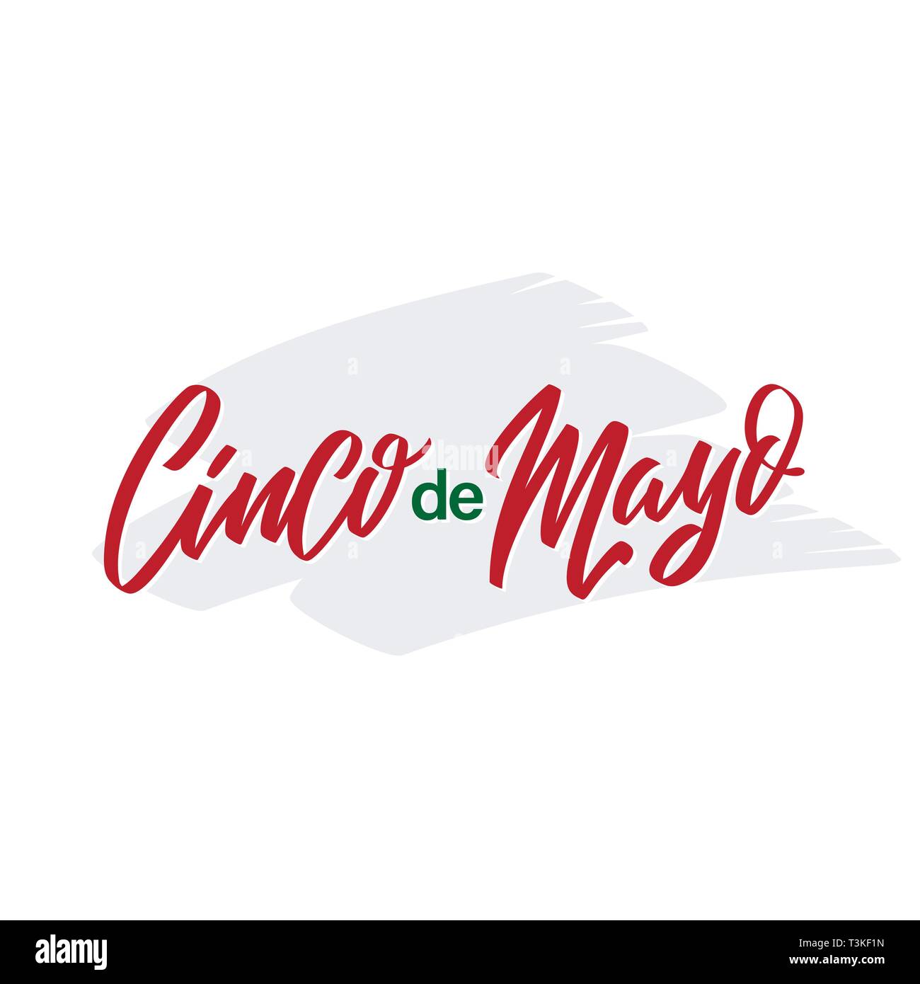 Cinco de Mayo vector typography. 5 of May on Spanish holiday vector calligraphy. Cinco de Mayo holiday banner. Mexican holiday lettering isolated on Stock Vector