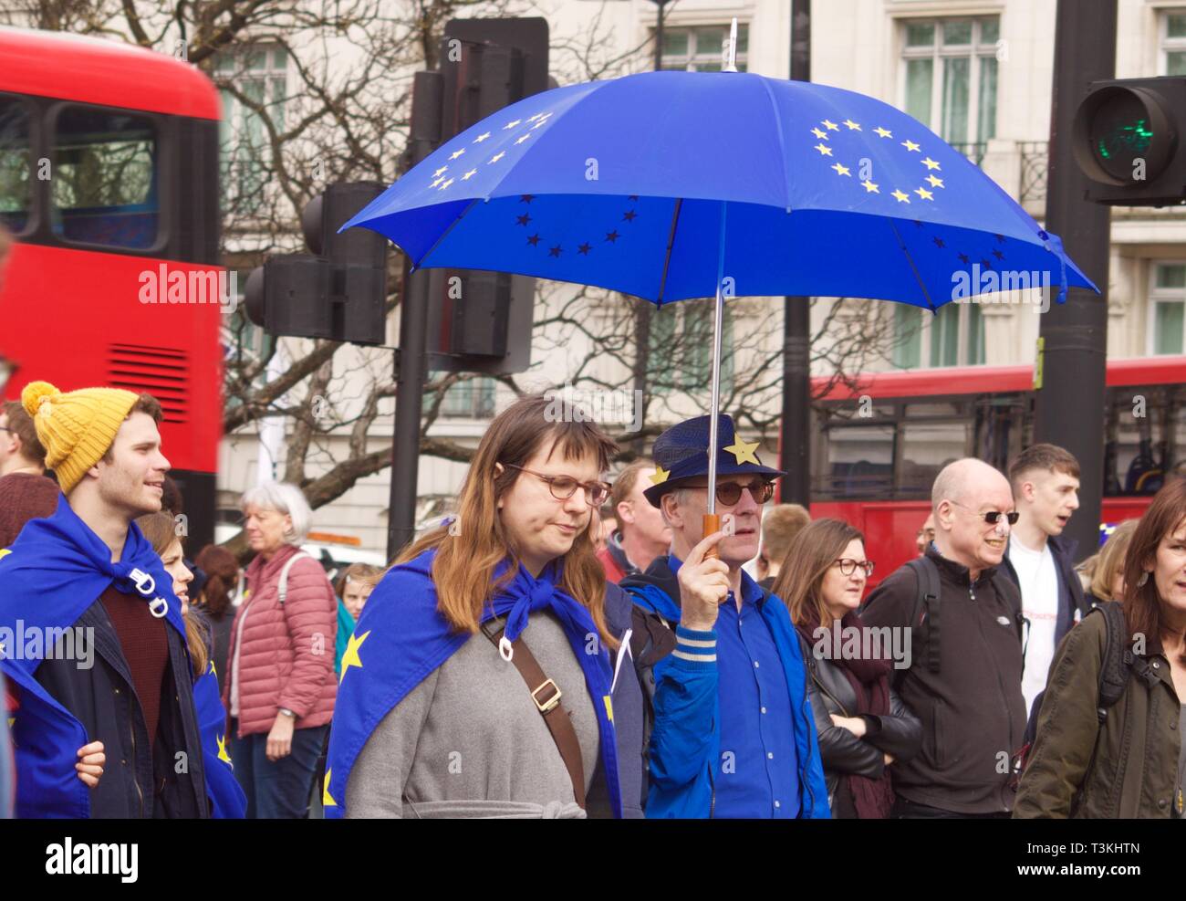 Disgruntled supporters taking part in People's Vote march on 23 March 2019 Stock Photo