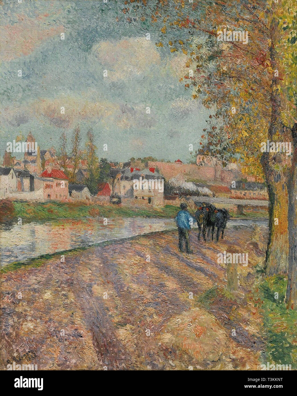 Camille Pissarro (1830 1903) Chemin De L'ecluse Saint Ouen L'aumone - Private Collection 1882 Stock Photo