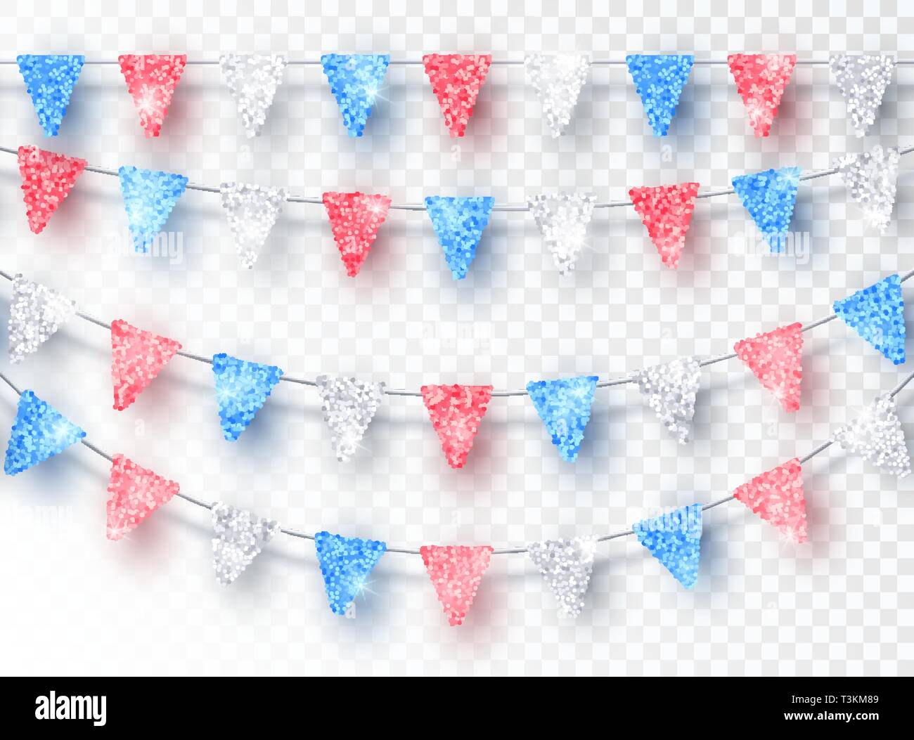 Glitter India Party Flags Decoration set isolated Stock Vector Image