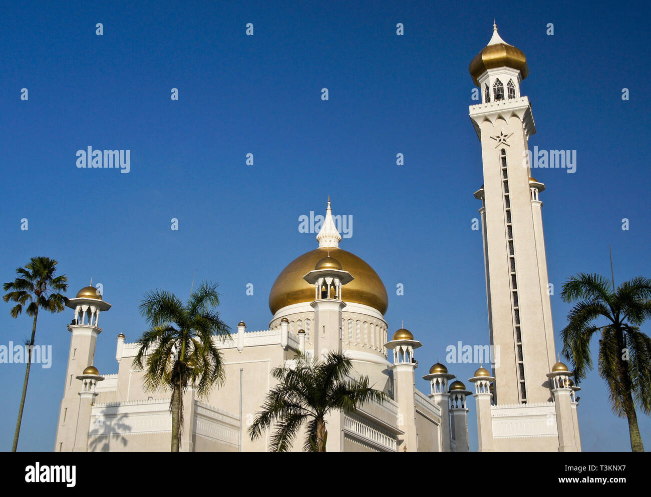 Sultan Oman Ali Saifuddien Mosque, Bandar Seri Begawan, Sultanate of Brunei Stock Photo