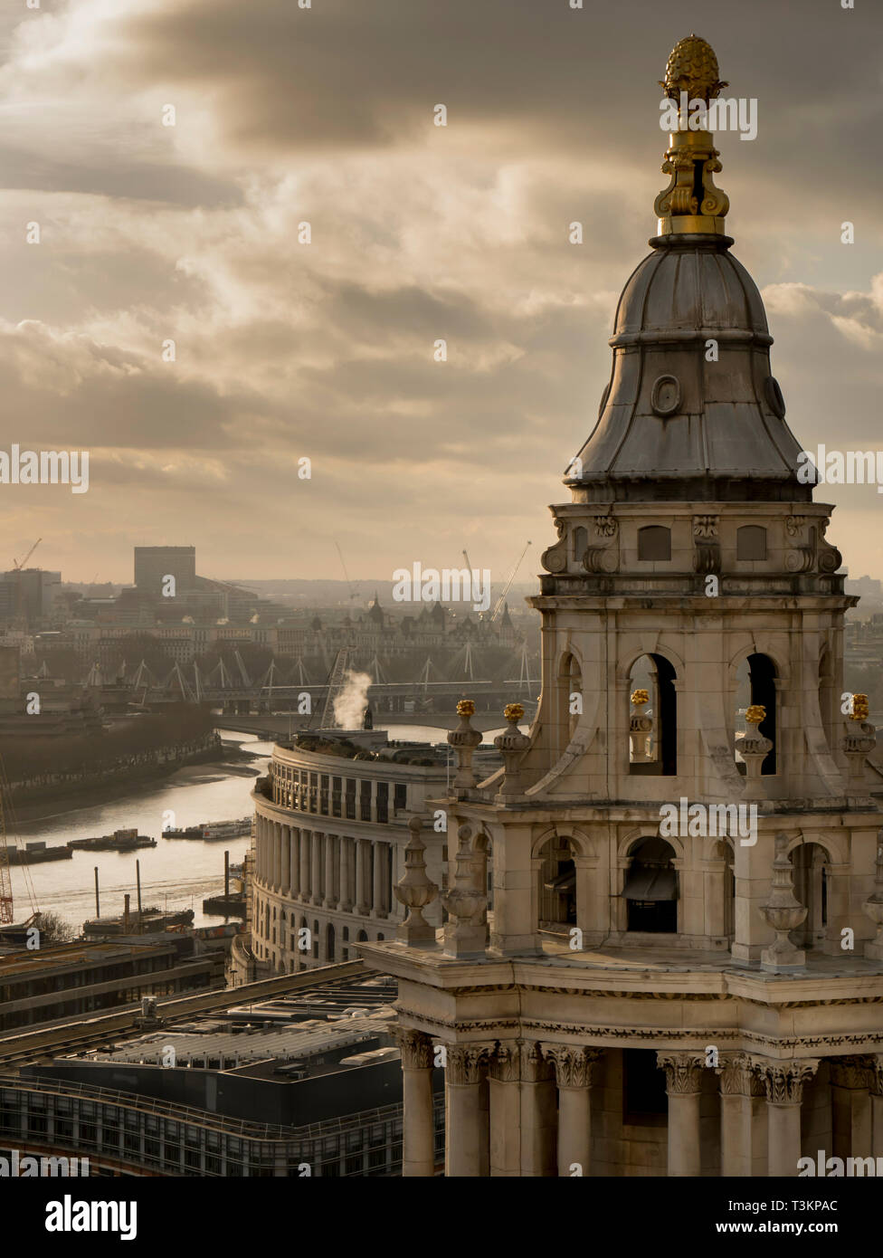 Europe, UK, england, London, St pauls Cathedral twin spires Stock Photo