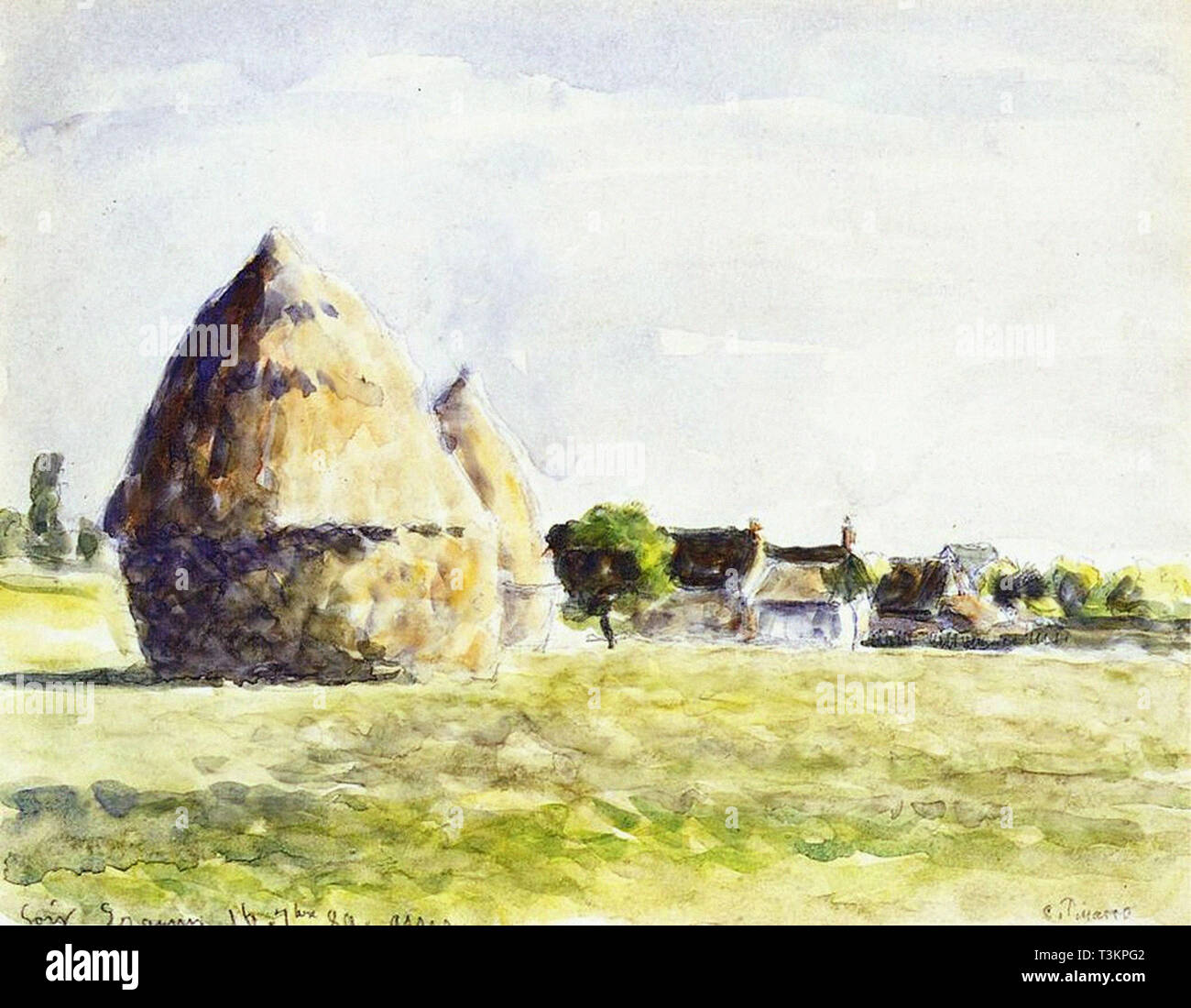 Tableau Camille Pissarro - Meules De Foin, Éragny - Impressionnisme