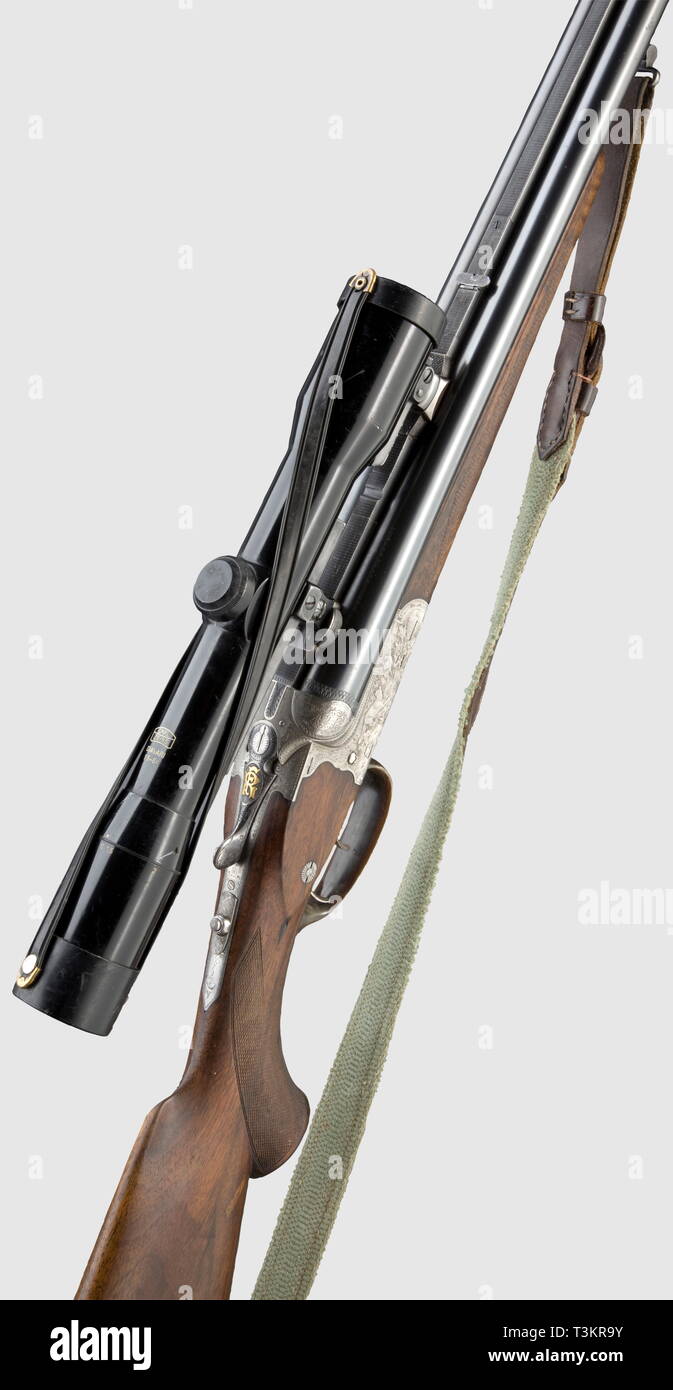 LONG ARMS, MODERN HUNTING WEAPONS, drilling combination gun with scope, Additional-Rights-Clearance-Info-Not-Available Stock Photo