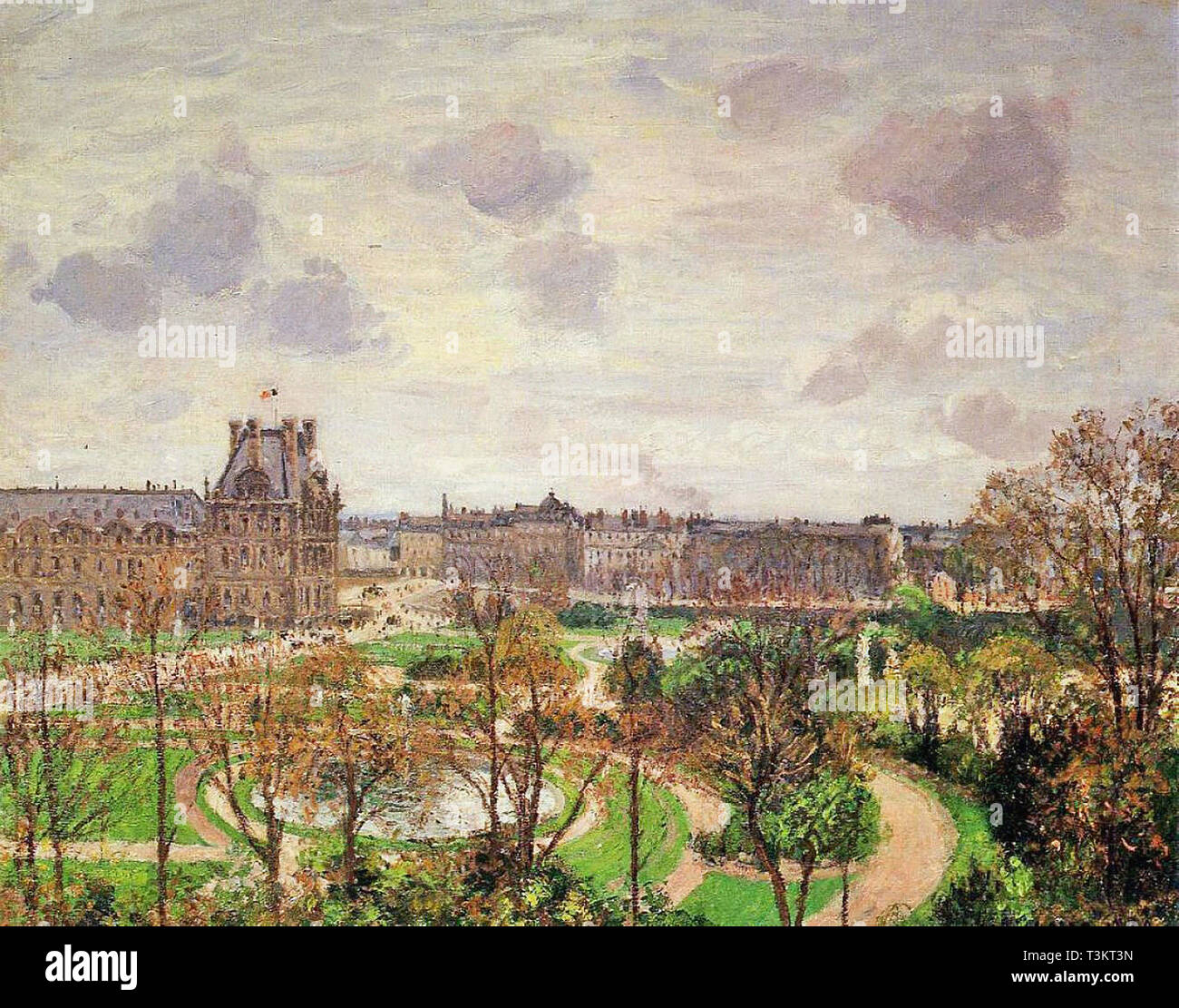 Camille Pissarro (1830 1903) Le Jardin Des Tuileries Et Le Pavillon De Flore Matin Soleil Dhiver - Private Collection 1899 Stock Photo