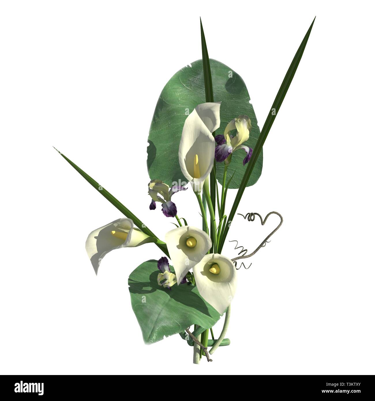 Flowers 3d illustration isolated on the white background Stock Photo ...