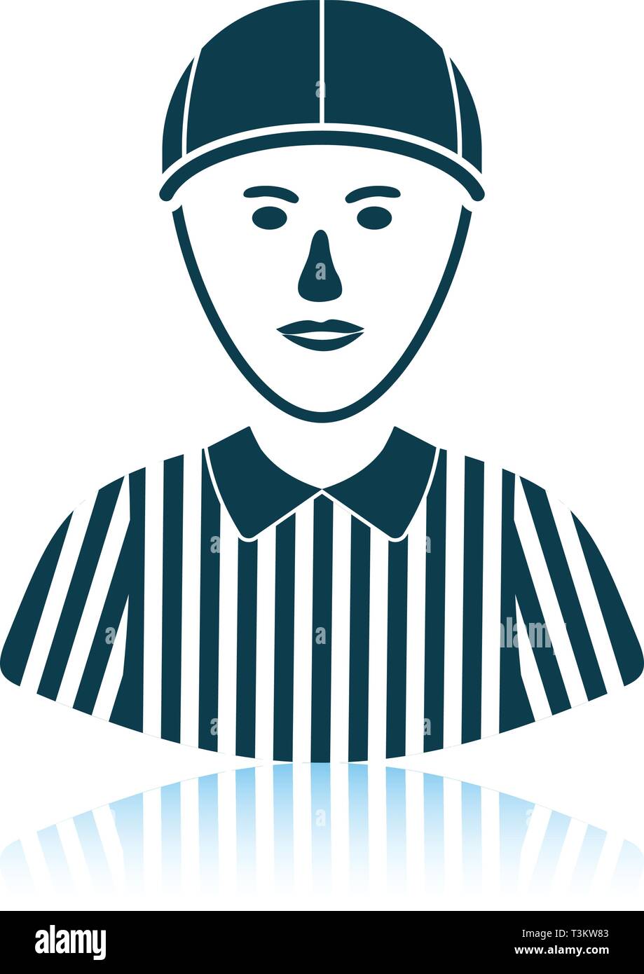 American football referee icon. Shadow reflection design. Vector ...