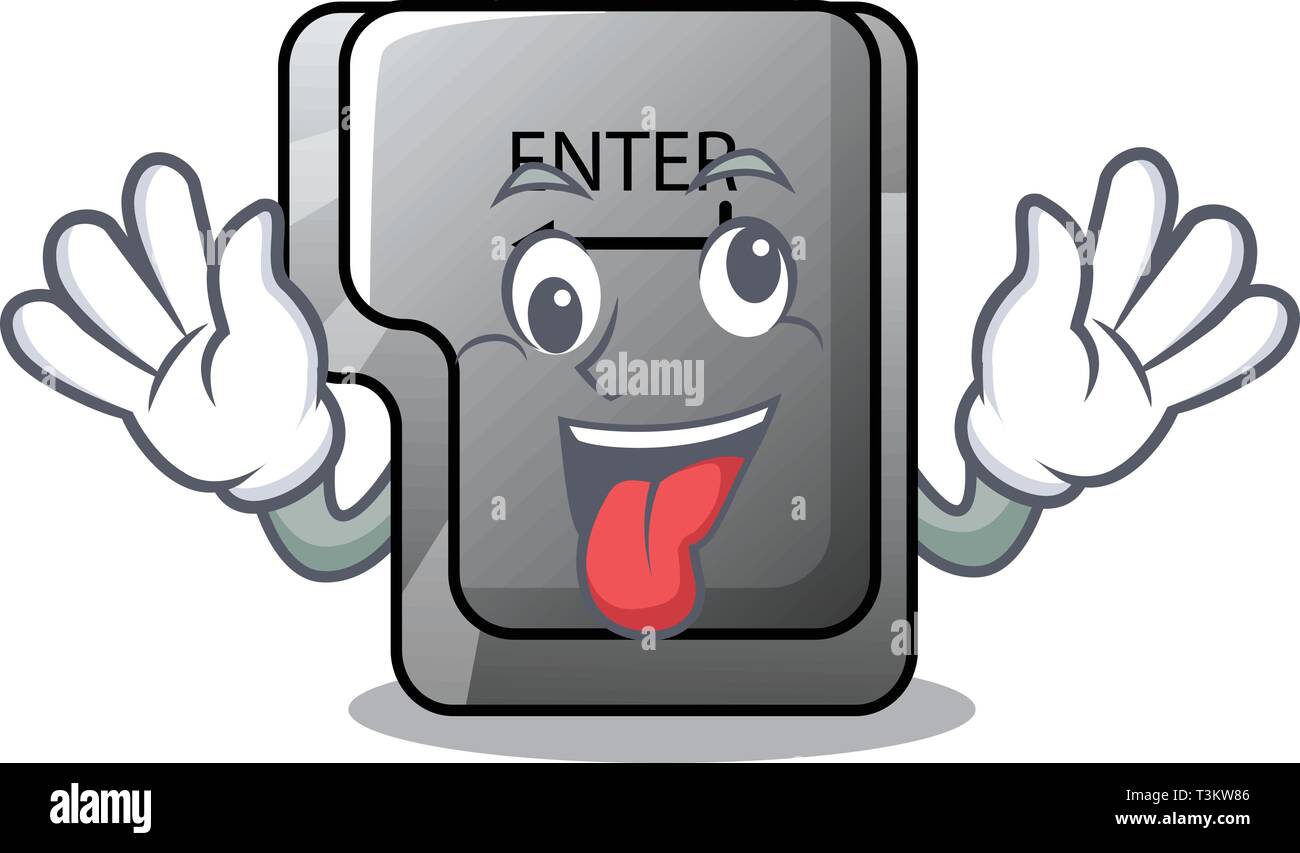 Crazy enter button installed on computer cartoon Stock Vector Image ...