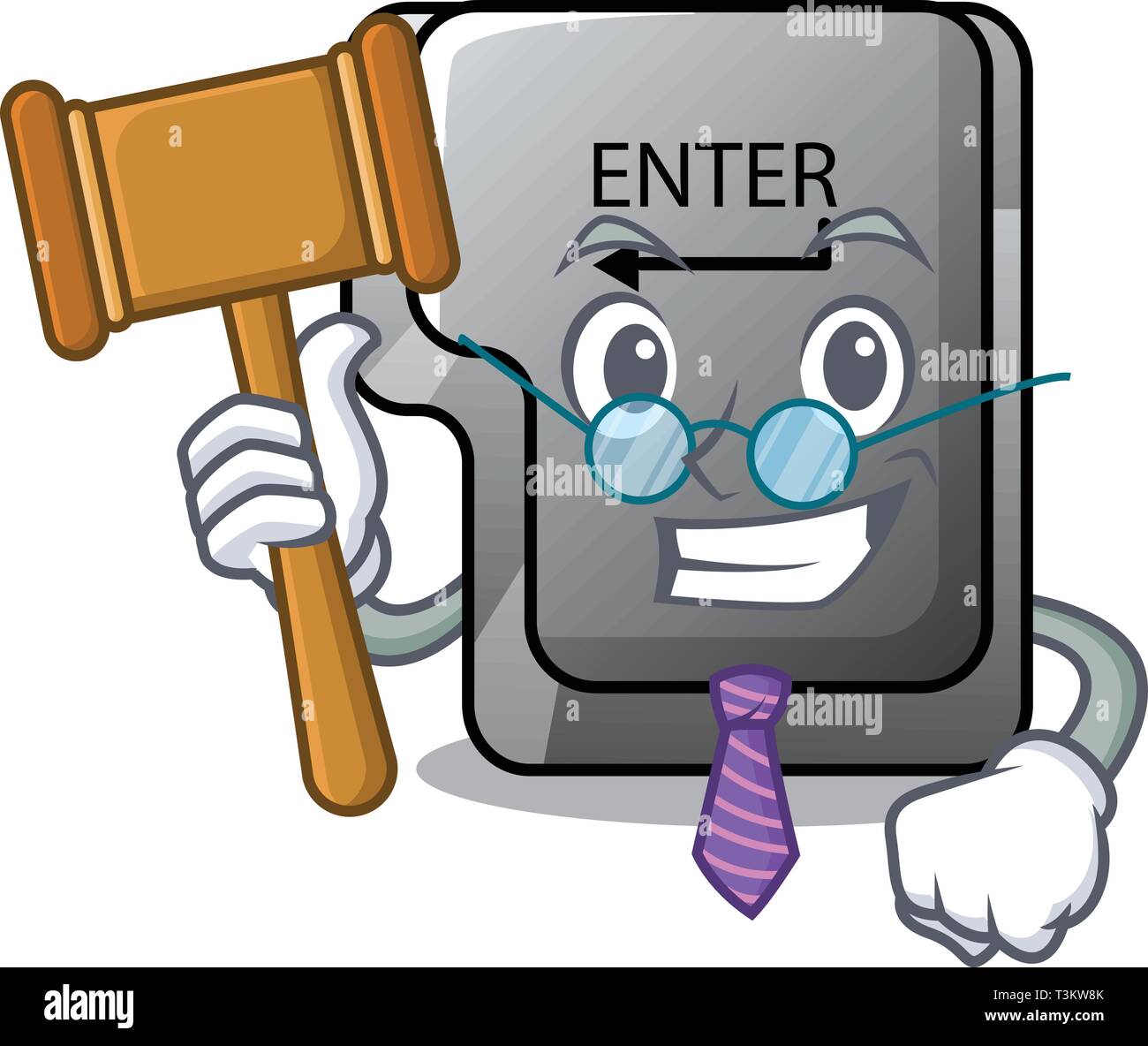 Judge enter button installed on computer cartoon Stock Vector Image ...