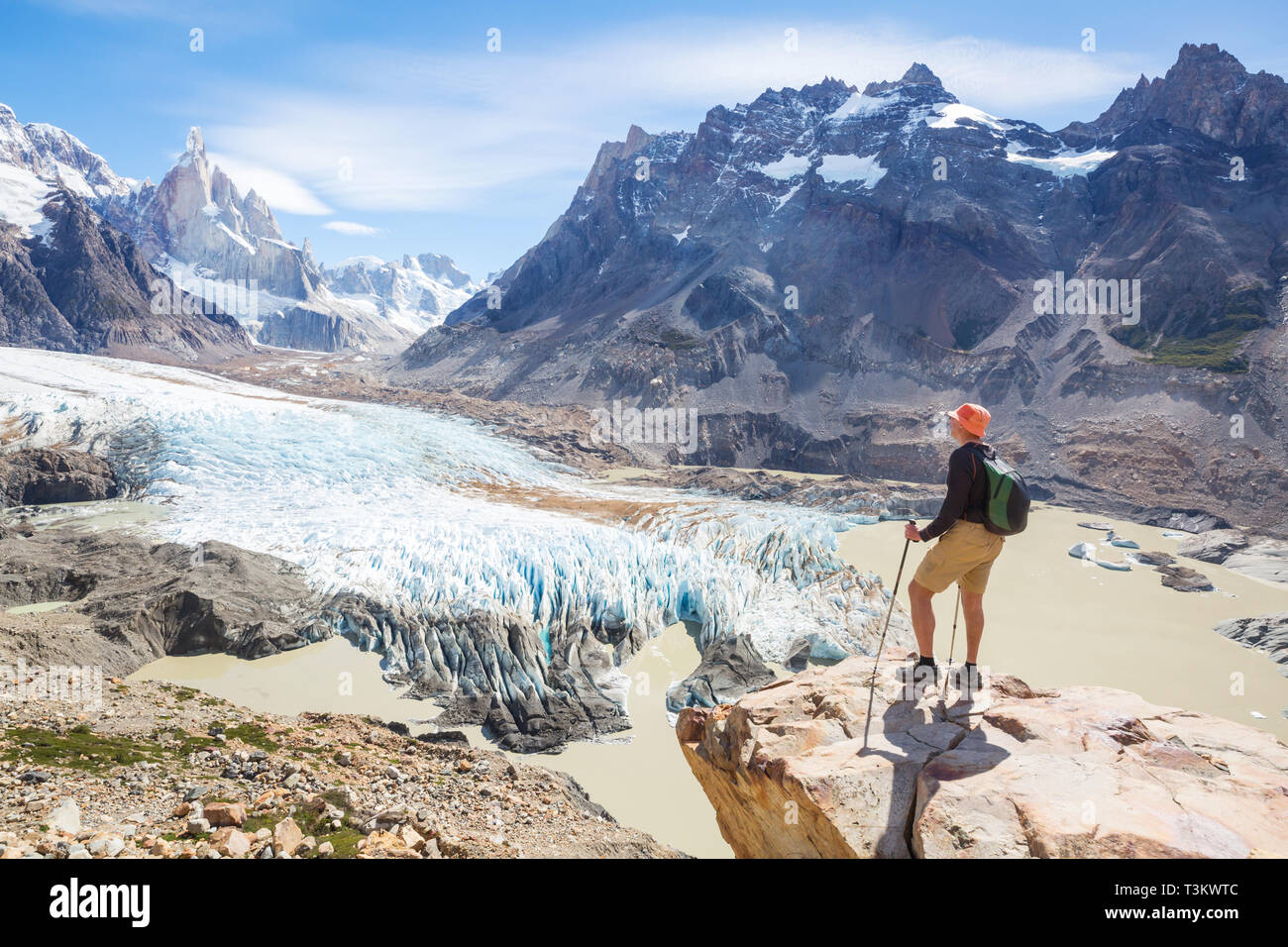 Famous beautiful peak Cerro Torre in Patagonia mountains, Argentina