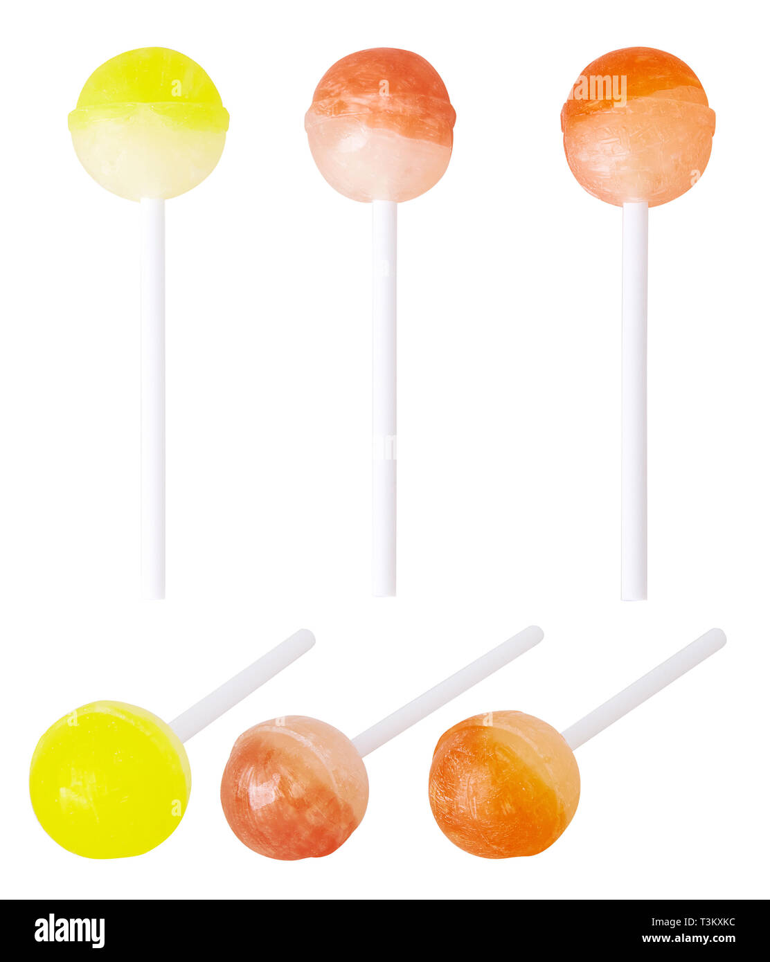 colorful lolly pops isolated on white background Stock Photo