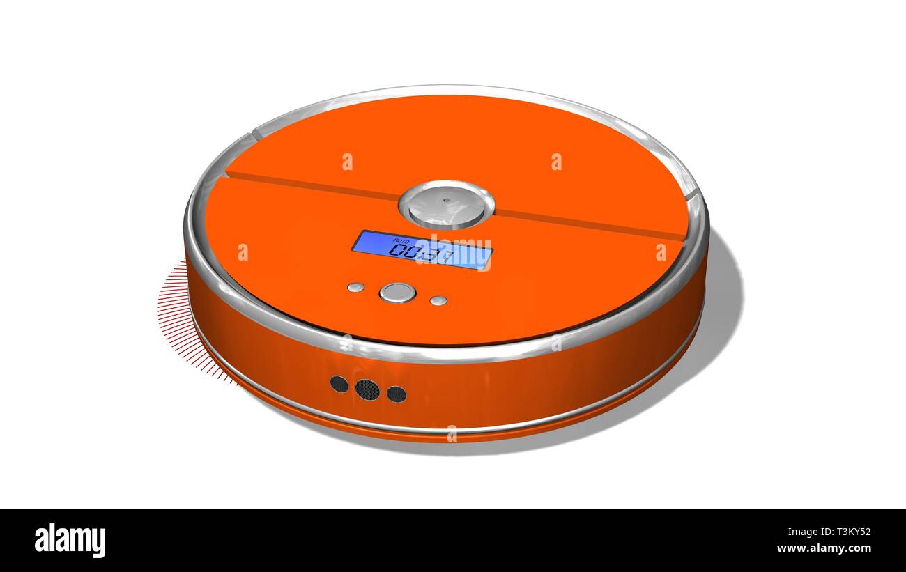 Automated robotic vacuum cleaner isolated on white Stock Photo Alamy