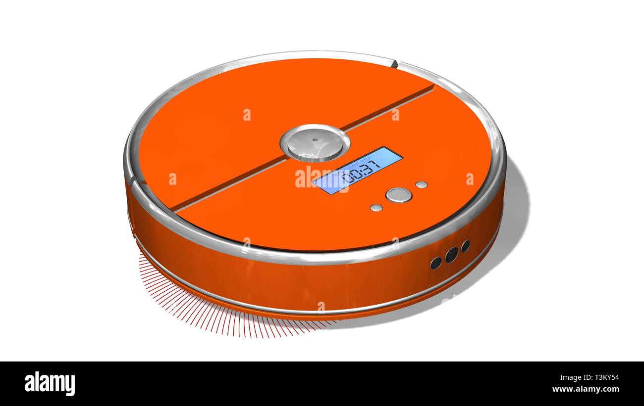Automated robotic vacuum cleaner isolated on white Stock Photo Alamy