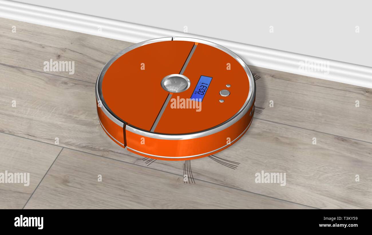 Automated robotic vacuum cleaner Stock Photo Alamy