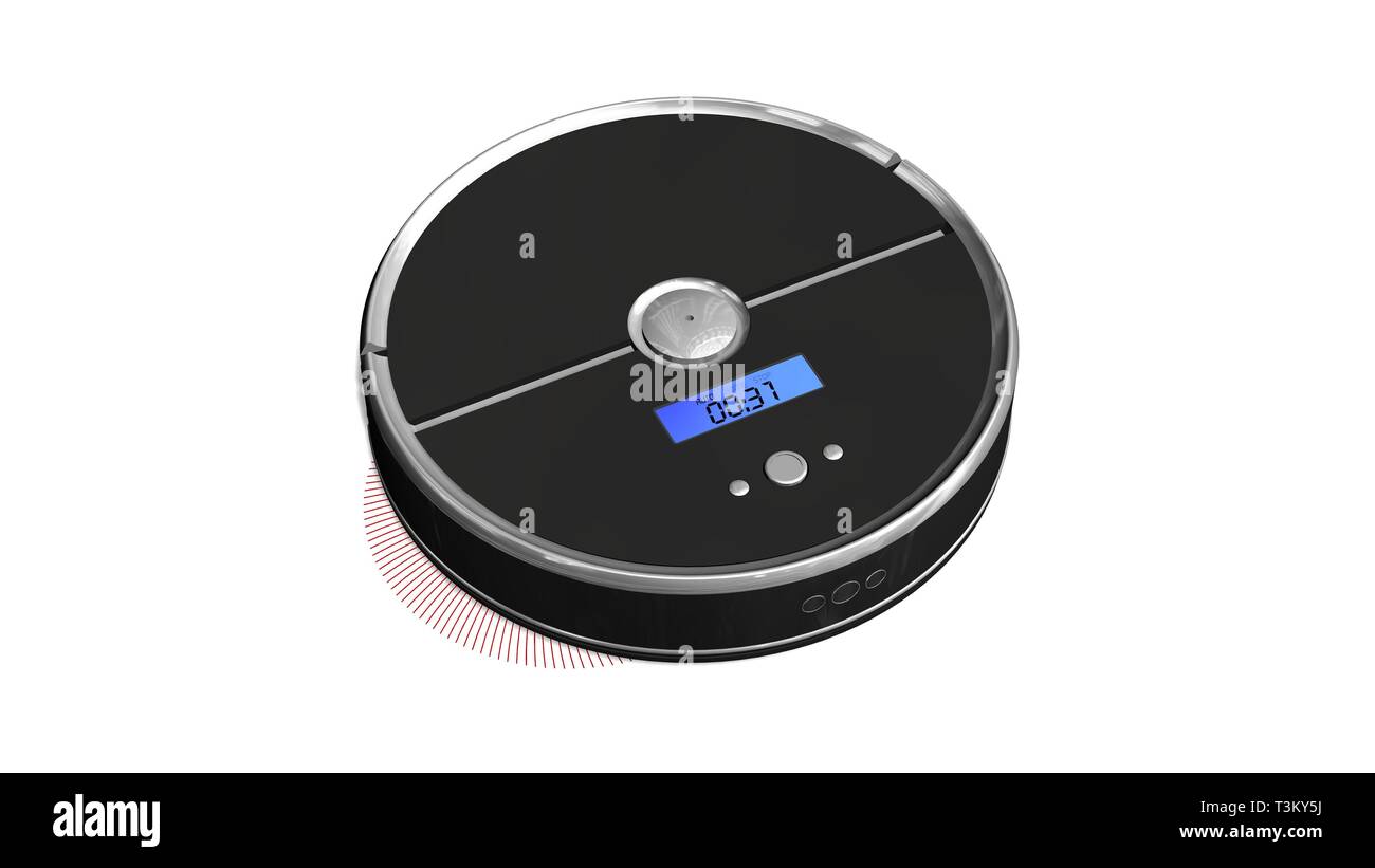 Automated robotic vacuum cleaner isolated on white Stock Photo Alamy