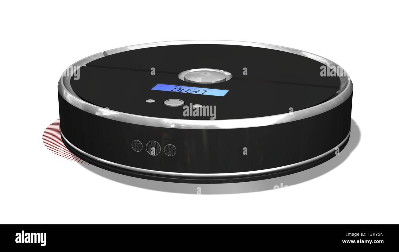 Automated robotic vacuum cleaner isolated on white Stock Photo Alamy