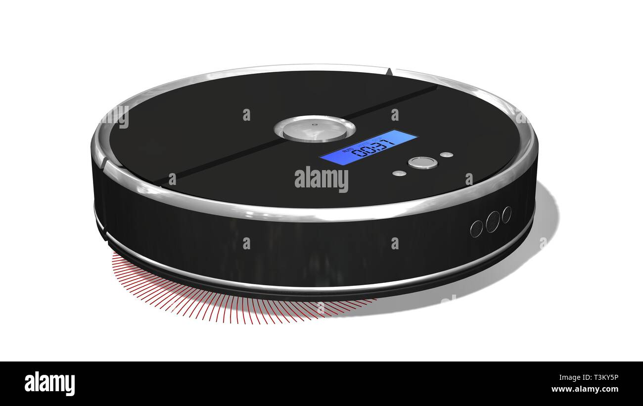 Automated robotic vacuum cleaner isolated on white Stock Photo Alamy