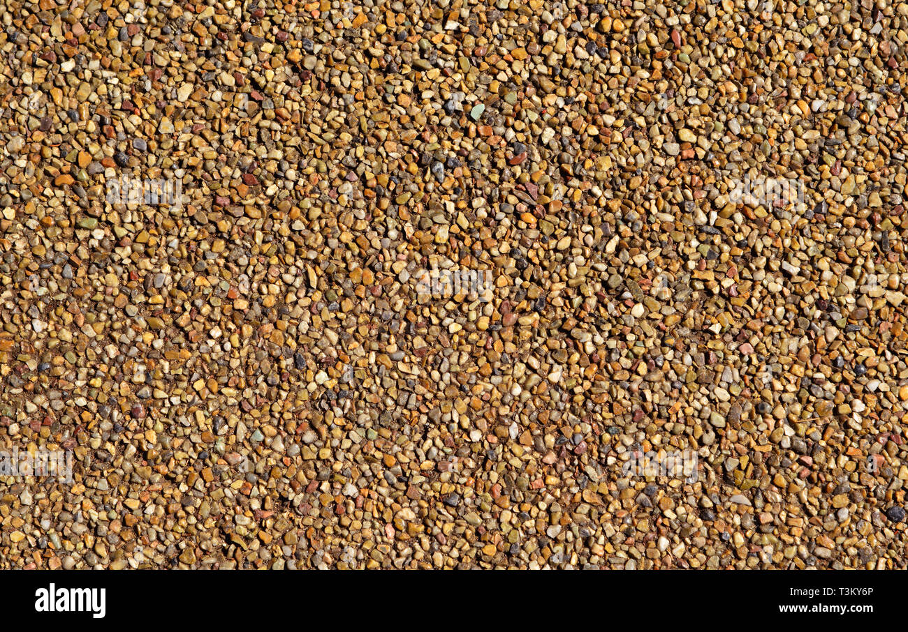 Paving with colorful stones and gravel as background Stock Photo