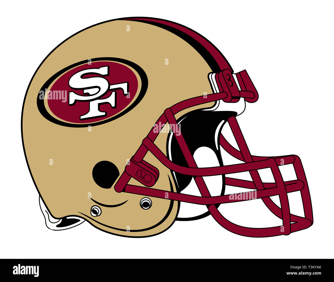 san francisco 49ers helmet team sport equipment illustration Stock Photo