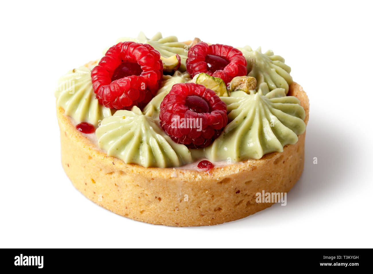 Dessert basket with pistachios cream (uncut) Stock Photo