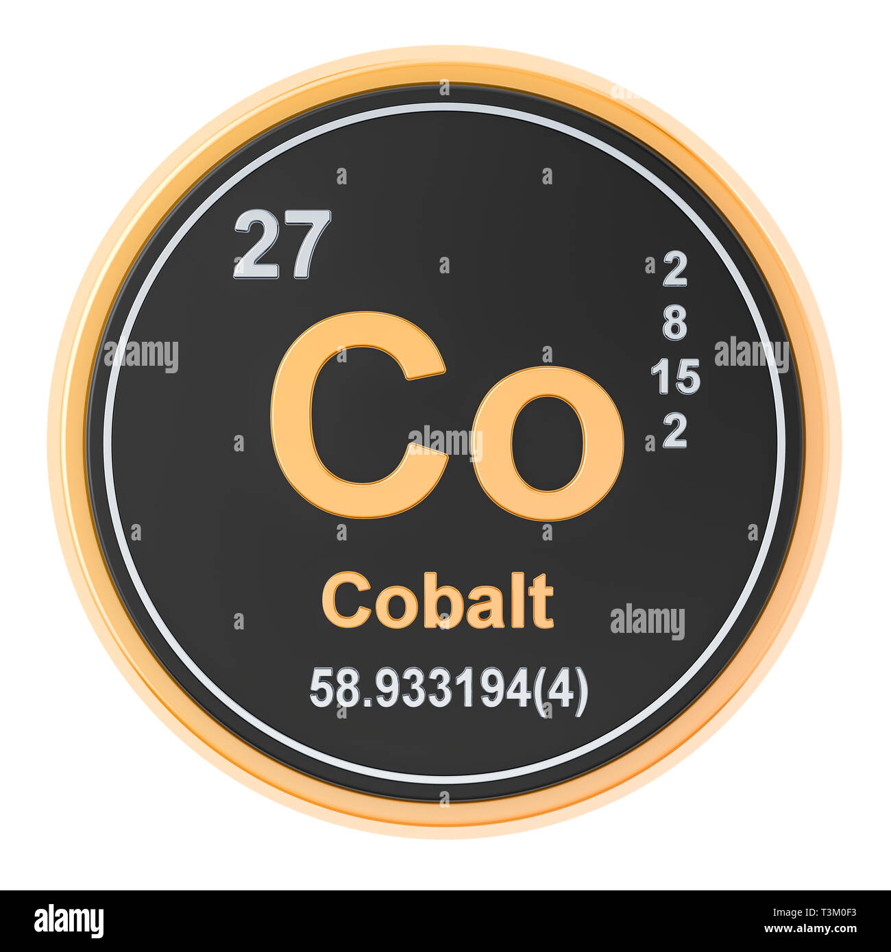 Cobalt Co chemical element. 3D rendering isolated on white background Stock Photo
