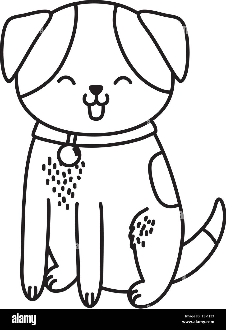 cute funny pet dog cartoon vector illustration graphic design Stock ...