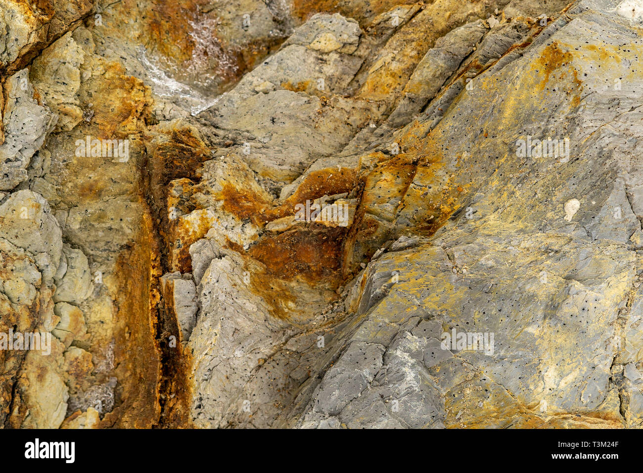 Close up of yellow rock structures Stock Photo