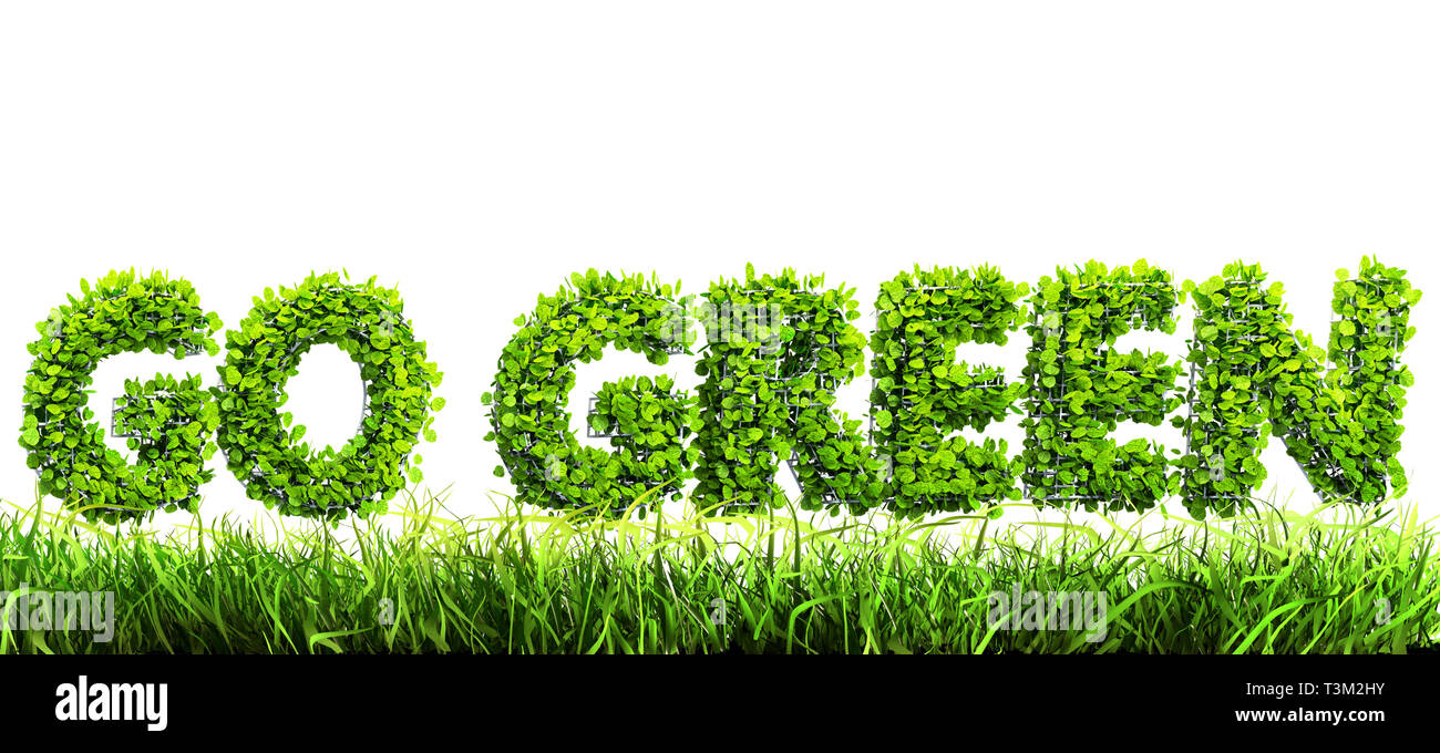 go green concept 3D illustration Stock Photo