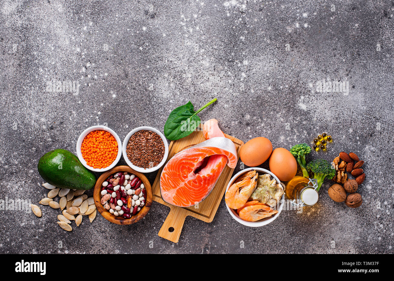 Products sources of Omega3 acids Stock Photo Alamy