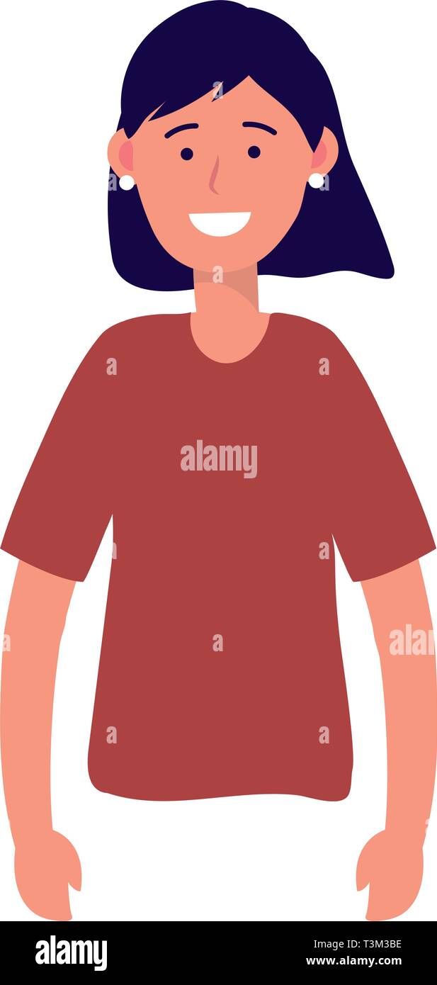 Woman Portrait Avatar Cartoon Character Short Hair Vector