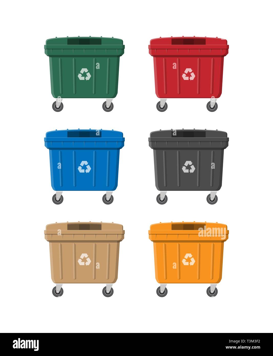 Huge waste trash can isolated on white. Container for garbage. Dumpster