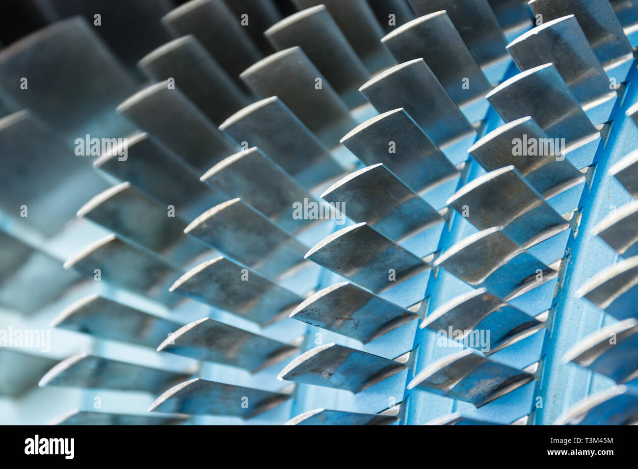 Air compressor turbine blades of an airplane turbojet jet engine