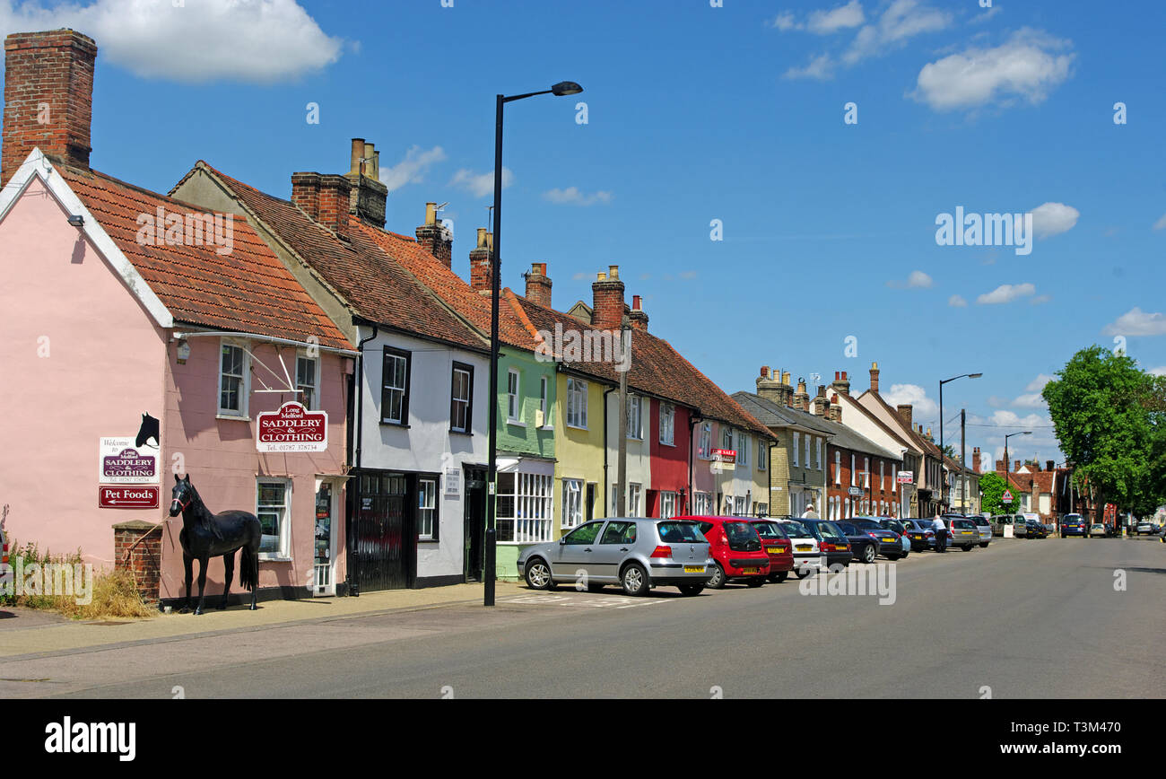 Long Melford, Shops, Main Street Stock Photo Alamy