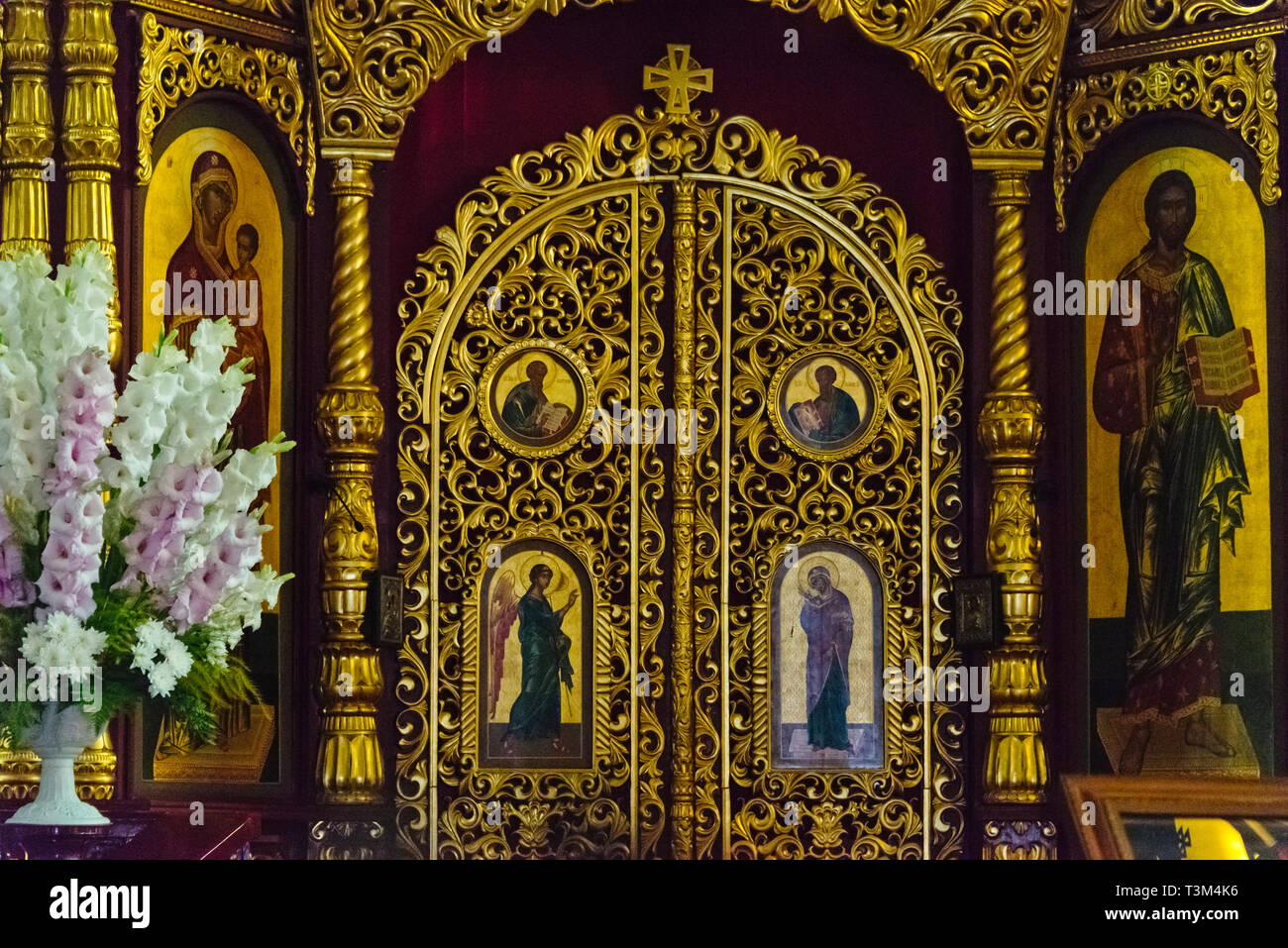 Inside Ascension Day Cathedral, Almaty, Kazakhstan Stock Photo
