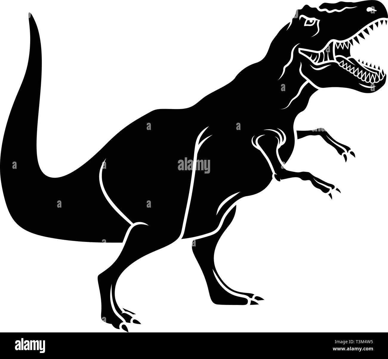 Dinosaur silhouette. Vector illustration. Tyrannosaurus Stock Vector