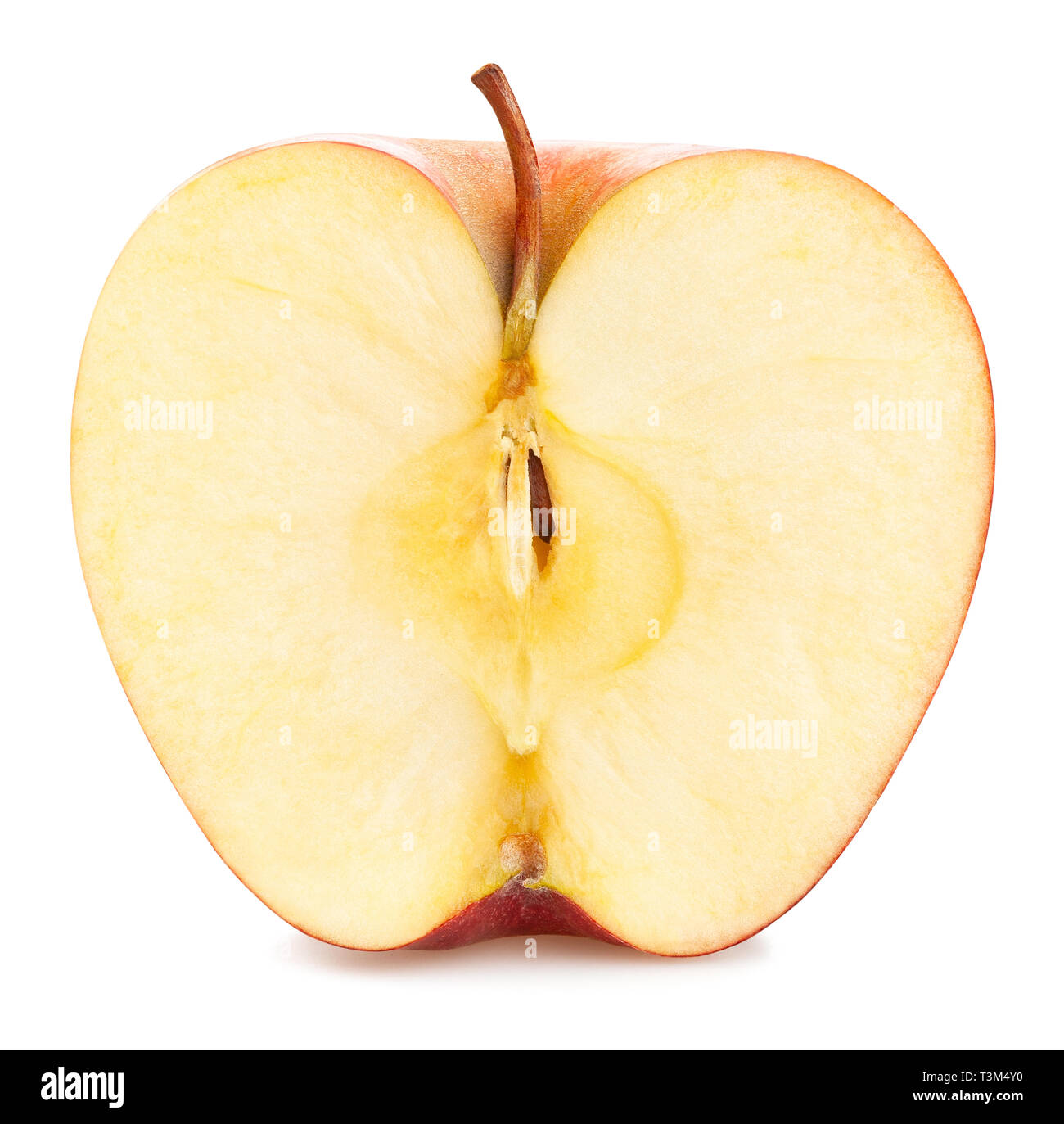 sliced red apples path isolated Stock Photo