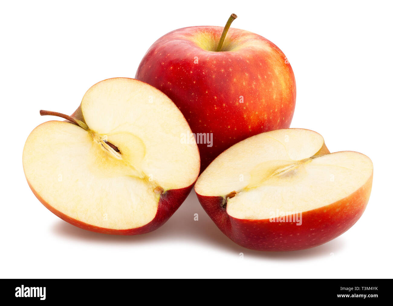 sliced apples path isolated Stock Photo - Alamy