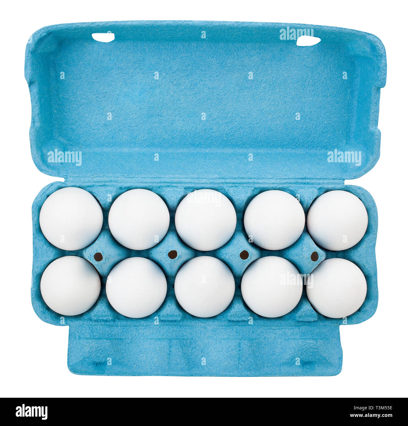 eggs package path isolated top view Stock Photo