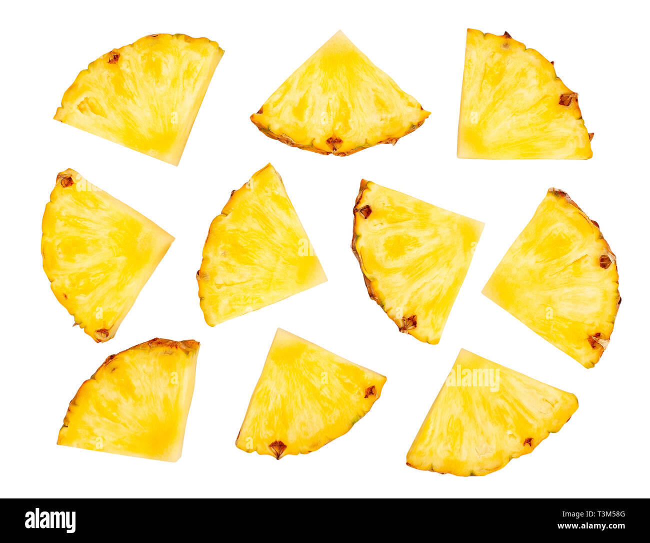 sliced pineapple path isolated Stock Photo