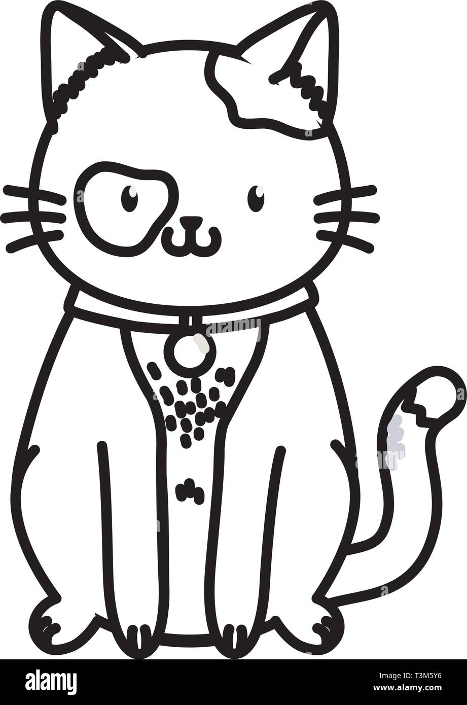 cute funny pet cat cartoon vector illustration graphic design Stock ...