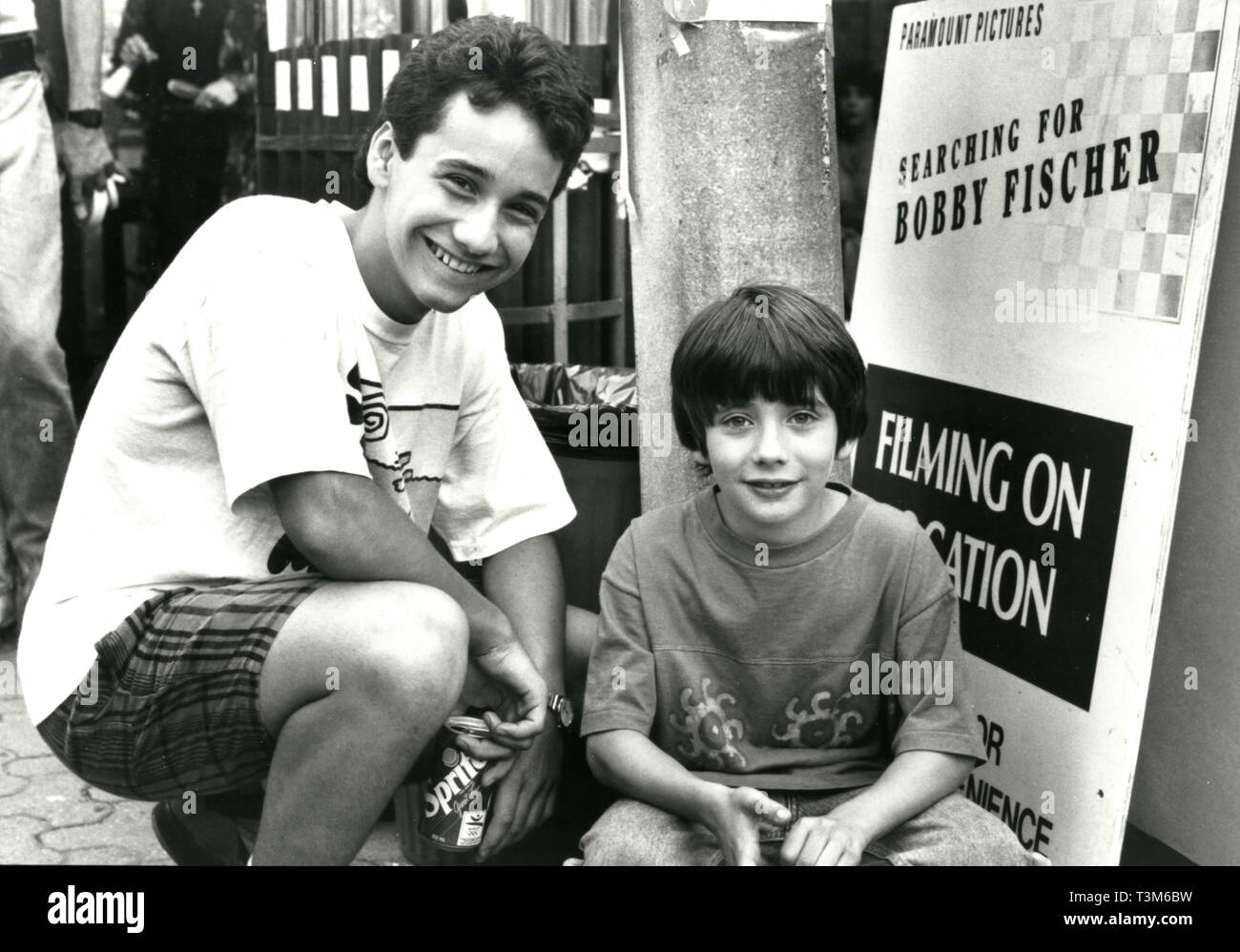 Josh Waltzkin and Max Pomeranc in the movie Searching for Bobby Fisher, 1993 Stock Photo