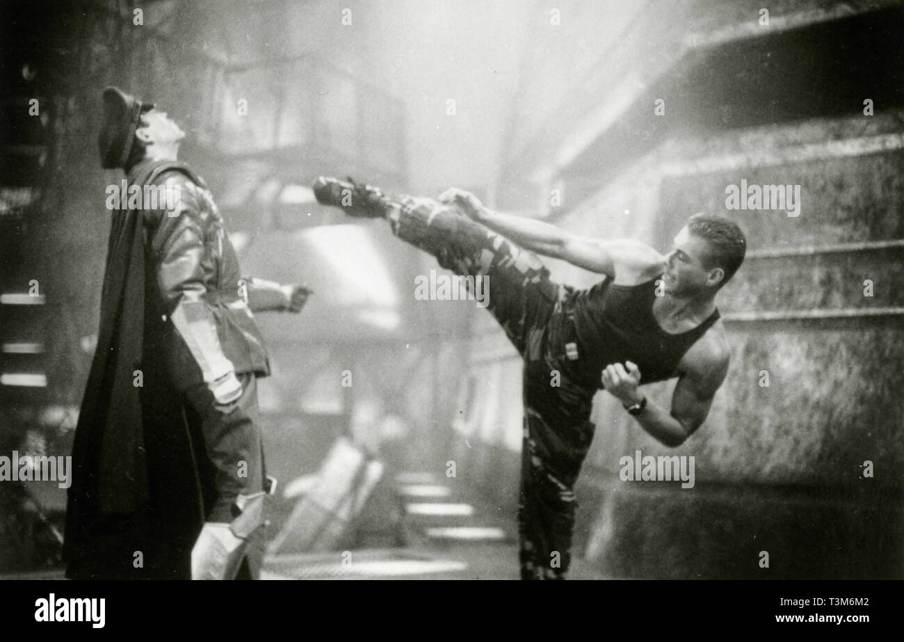 Jean-Claude Van Damme and Raul Julia in the movie Street Fighter, 1994 Stock Photo