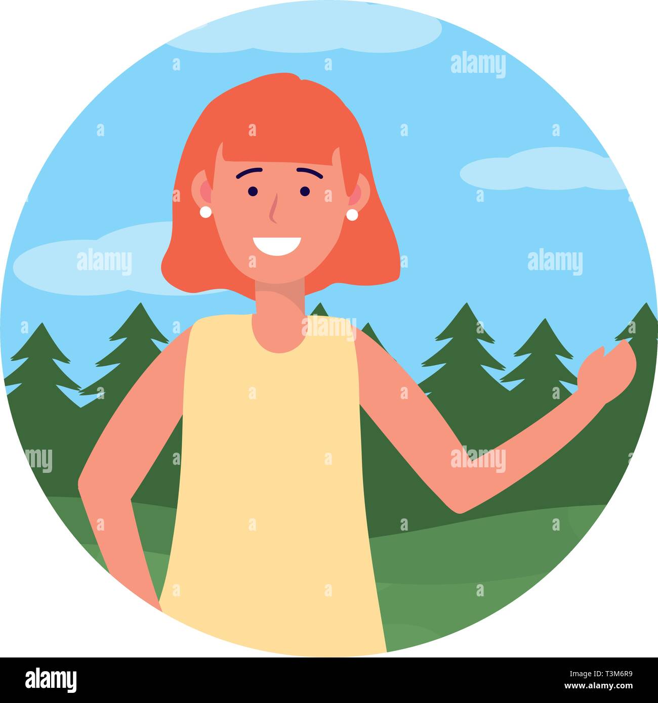 child girl portrait avatar cartoon character outdoor rural landscape ...