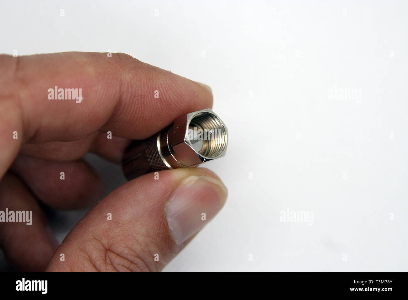 Coaxial cable jack. Antenna cable jack. Coaxial cable extension jack