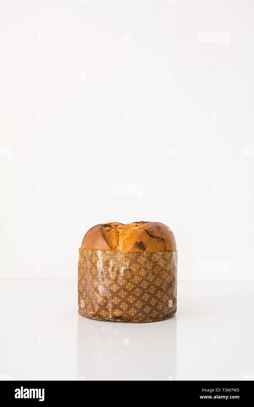 Panettone An Italian Type Of Sweet Bread Loaf Prepared And Enjoyed For Christmas And New Year White Background Stock Photo Alamy