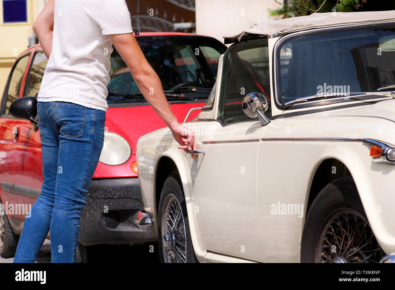 Man Standing Next To Car High Resolution Stock Photography And Images Alamy